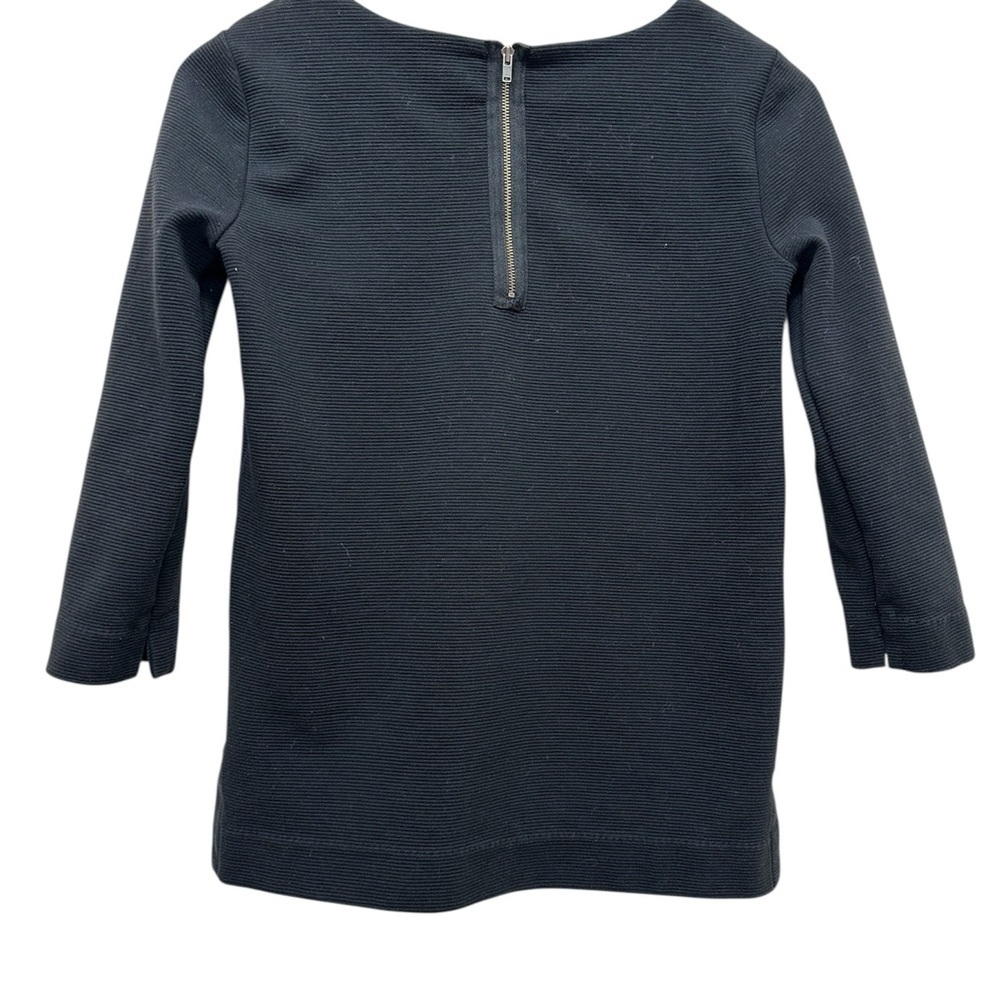Madewell Ribbed Knit Top Colorblock Shirt XS Gallerist Ponte Back Zip 3/4 Sleeve - Picture 4 of 8